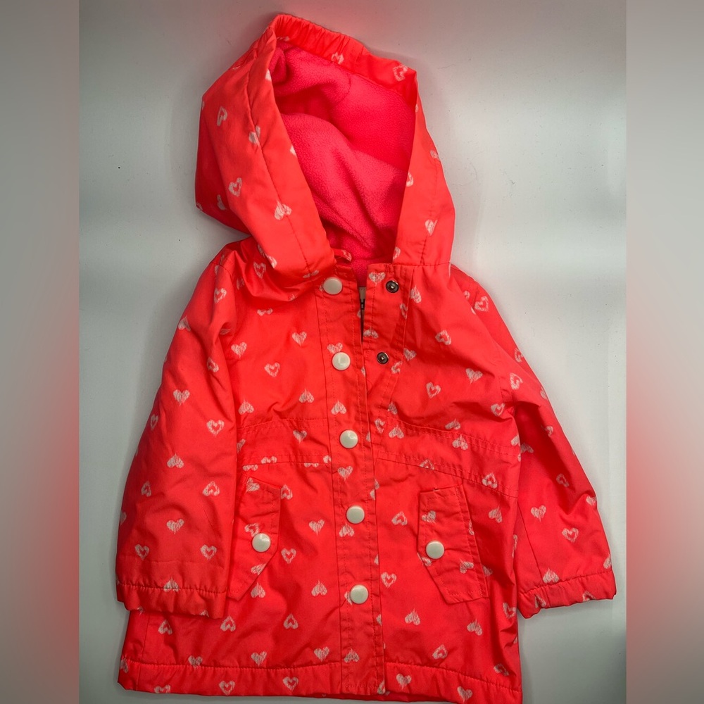 Neon pink Osh Kosh rain jacket 18 months
